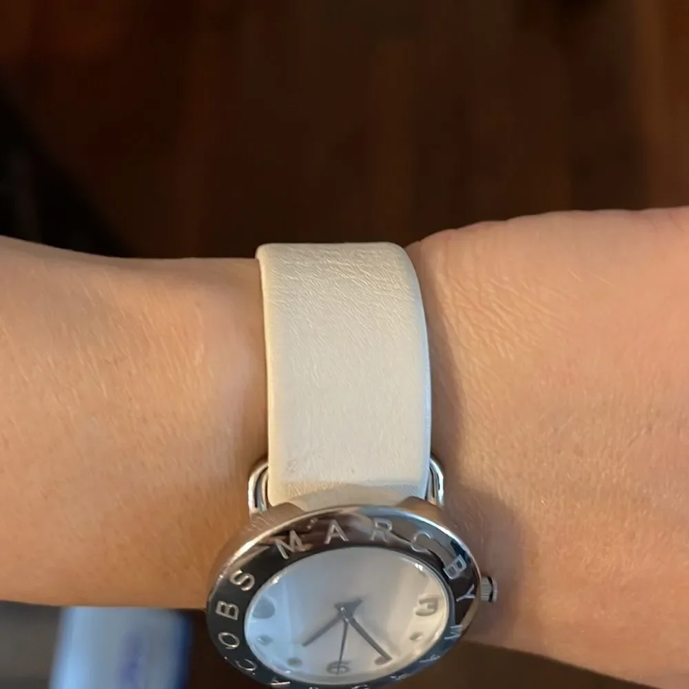 Marc Jacobs White leather band Silver Watch